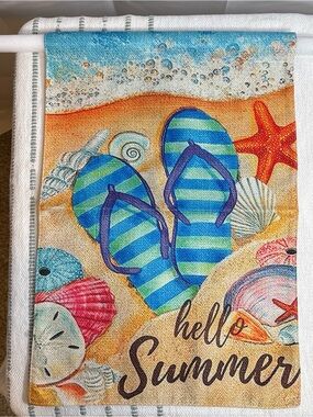 Othr Blue & Green Striped Flip-Flop Beach Accent